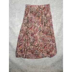 Women's Vintage Sag Harbor M Petite Paisley Earth Tone Boho Cottage